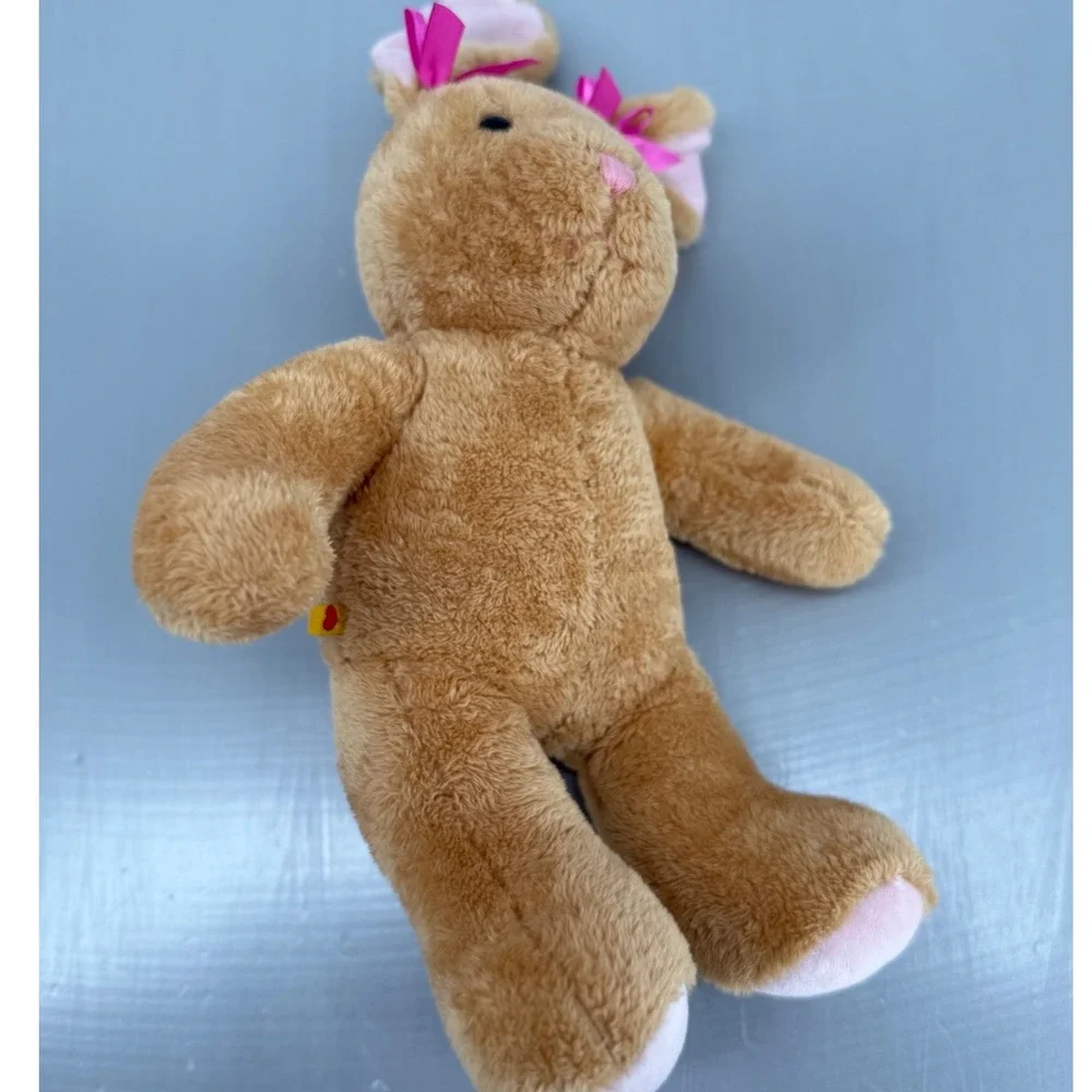Build-A-Bear Workshop Lil Caramel Bunny‎ Rabbit Plush Pink Bows 2012 019466